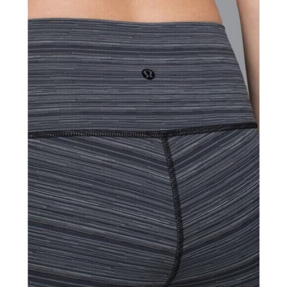 Lululemon High Times Pant Luxtreme In Cyber Stripe Deep Coal Black Size 2 - Picture 3 of 8